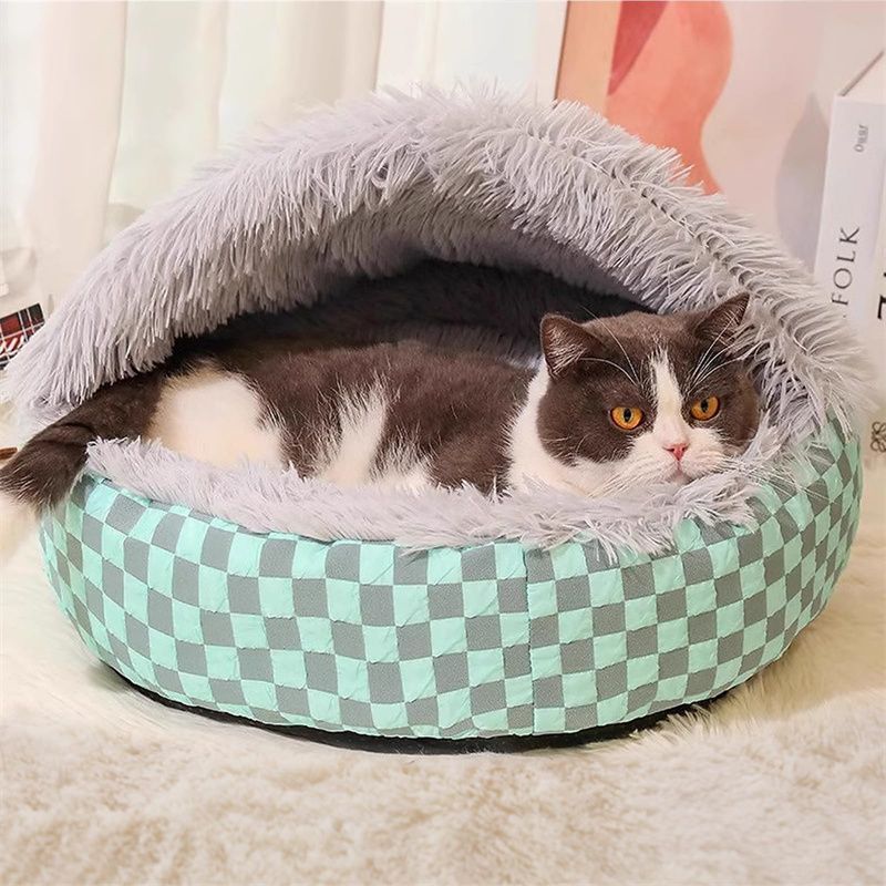 2 in1 Soft Plush Pet Bed House with Cover for Small Dogs & Cats