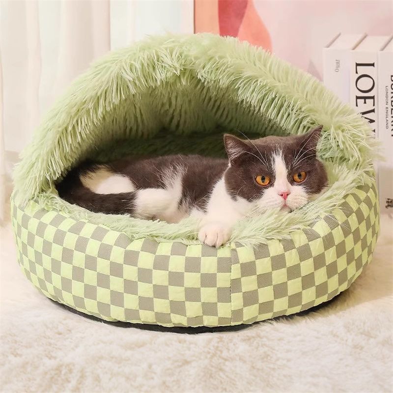2 in1 Soft Plush Pet Bed House with Cover for Small Dogs & Cats