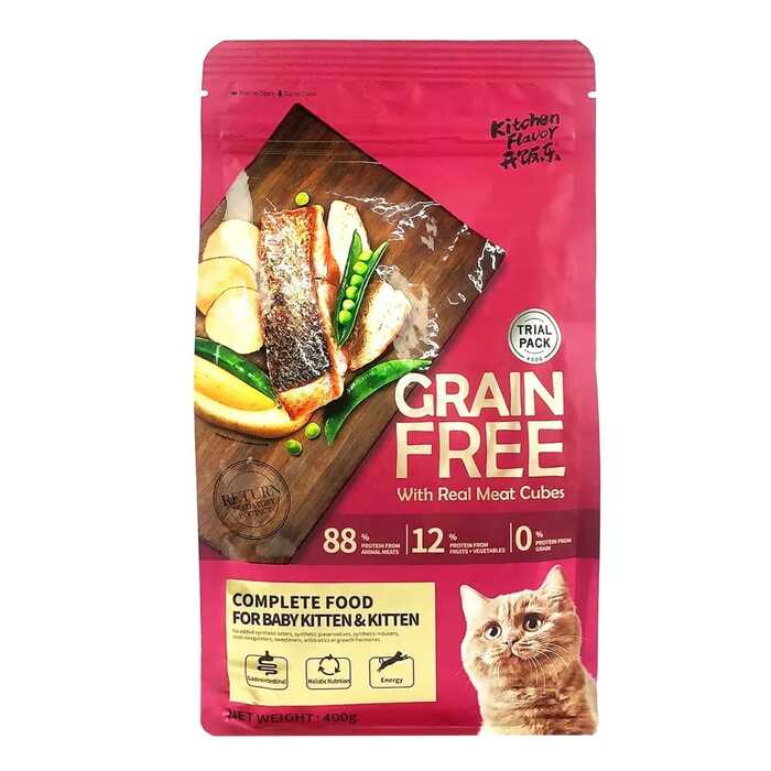 Kitchen Flavor Grain Free Dry Cat Food Baby Kitten & Kitten 400g