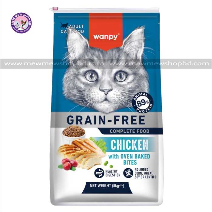 Wanpy Adult Cat Food Grain-Free Chicken with Oven Baked Bites 8kg