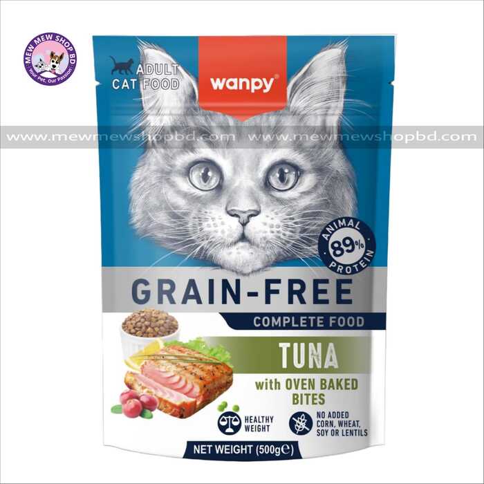 Wanpy Grain-Free Adult Cat Food Tuna with Oven Baked Bites 500g