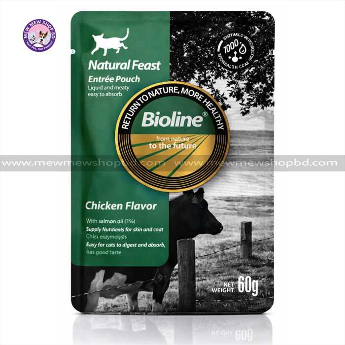 Bioline Natural Feast Chicken Flavor Pouch for Cat 60g