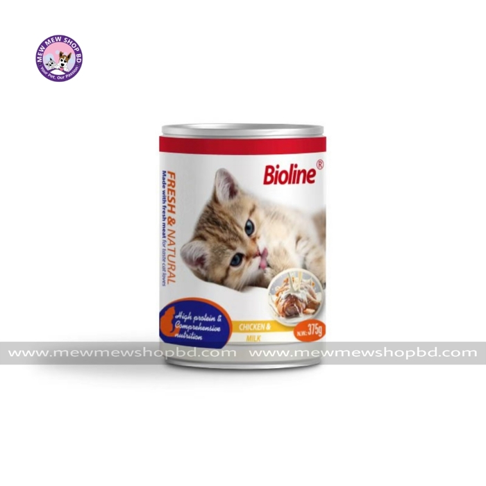Bioline Canned Cat Food Chicken & Milk Flavor 375g