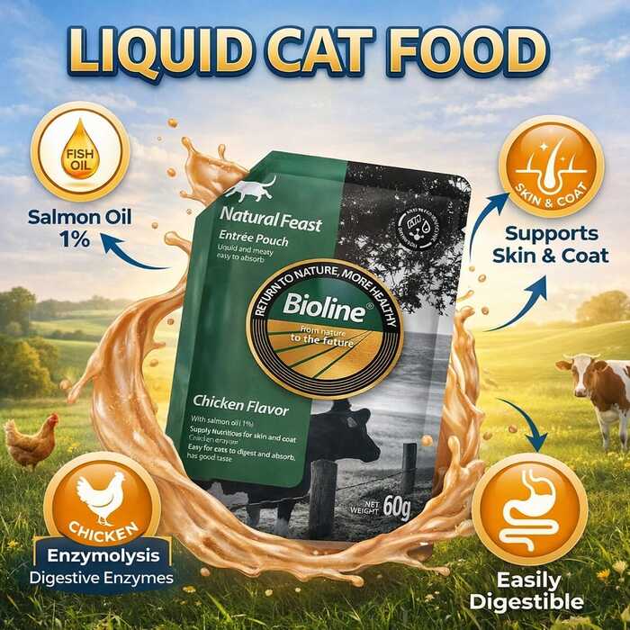 Bioline Natural Feast Chicken Flavor Pouch for Cat 60g