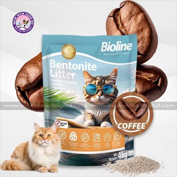 Bioline Bentonite Cat Litter Coffee Flavour 4kg/5L