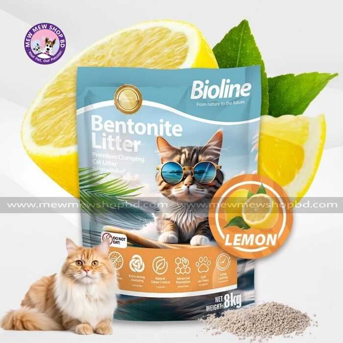 Bioline Bentonite Cat Litter Lemon Flavour 8kg/10L