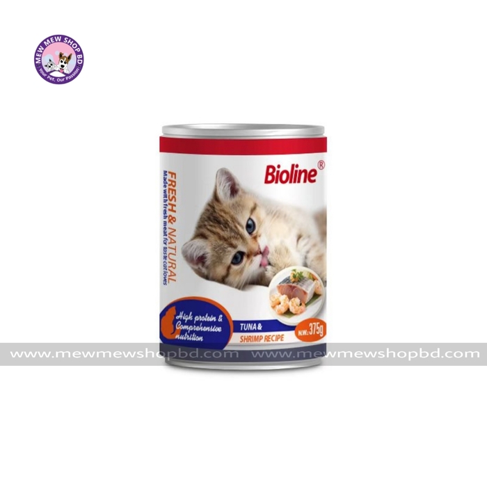 Bioline Canned Cat Food Tuna & Shrimp Flavor 375g