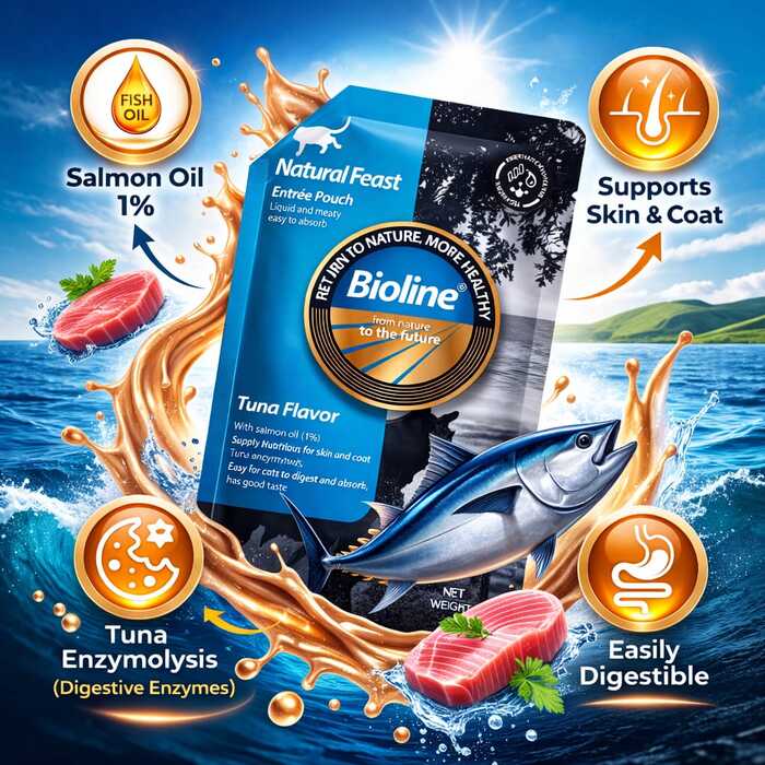 Bioline Natural Feast Tuna Flavor Pouch for Cat 60g