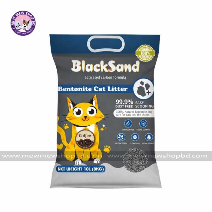 BlackSand Activated Carbon Bentonite Cat Litter Coffee 10L