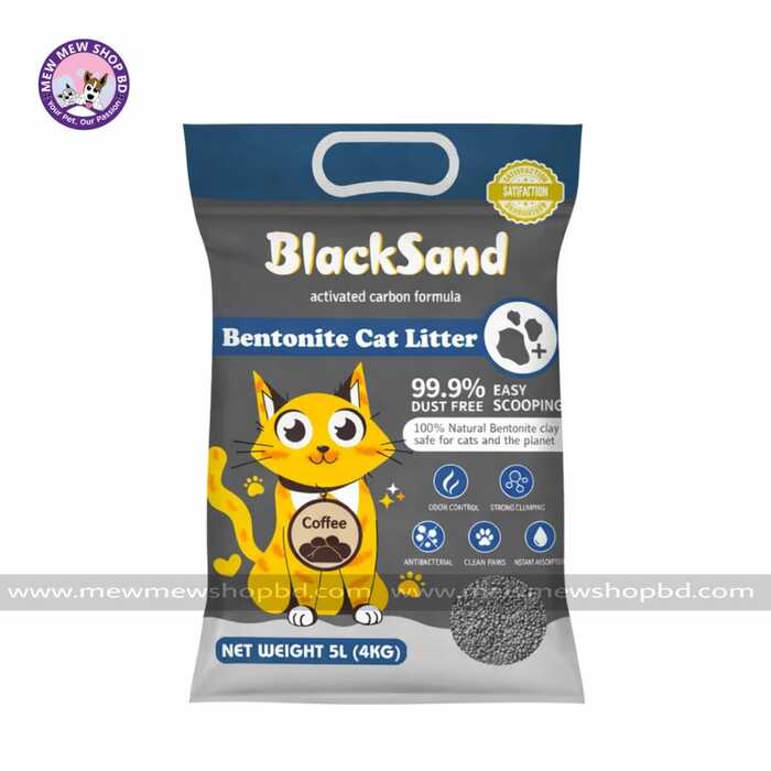 BlackSand Activated Carbon Bentonite Cat Litter Coffee 5L