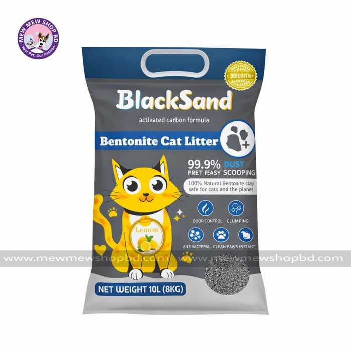 BlackSand Activated Carbon Bentonite Cat Litter Lemon 10L