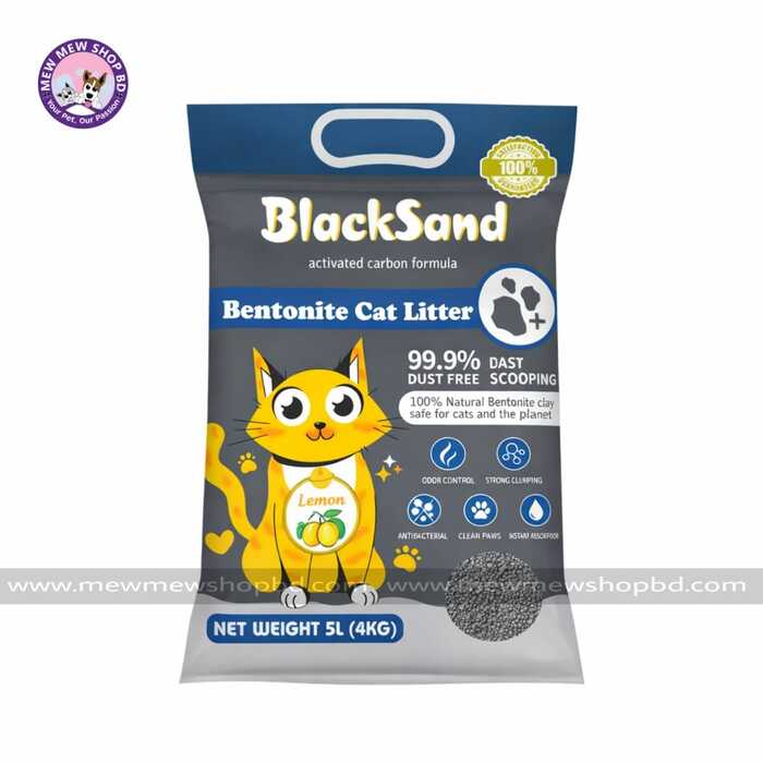 BlackSand Activated Carbon Bentonite Cat Litter Lemon 5L
