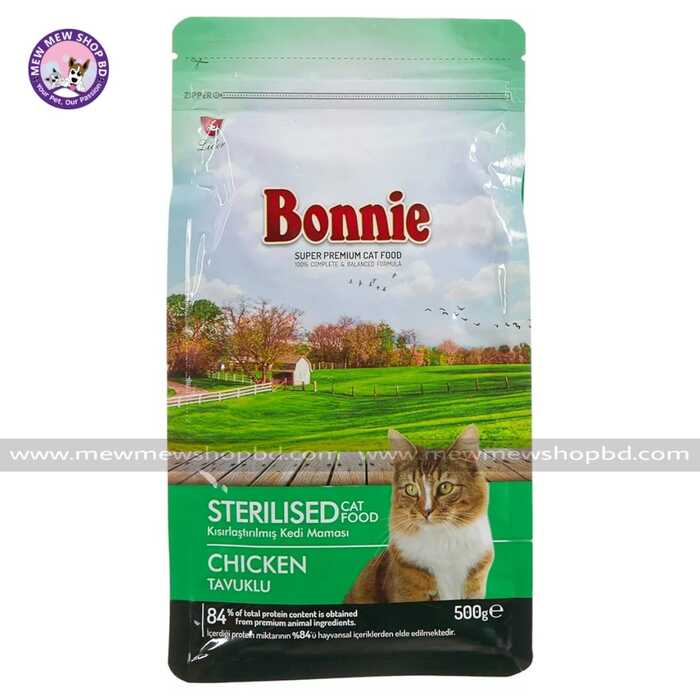 Bonnie Sterilised Adult Cat Food Chicken Tavuklu 500g