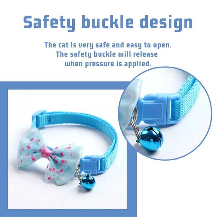 Bow Collar with Bell Cat Pet Adjustable Collar