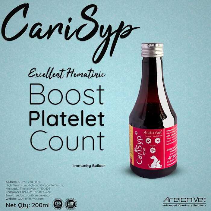 AreionVet CariSyp Syrup Platelet Booster & Hematinic for Dogs and Cats 200ml