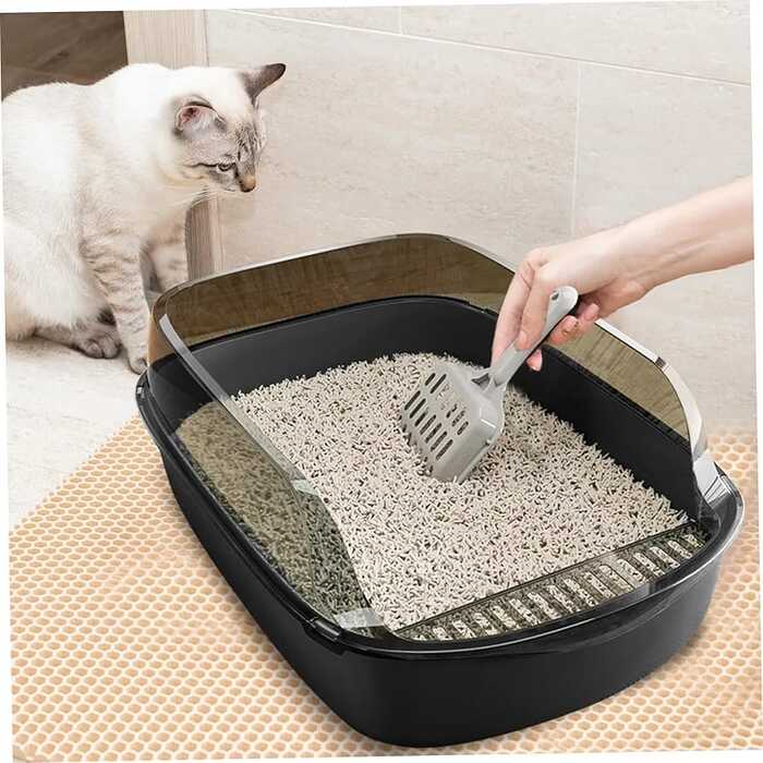 Semi-Enclosed Anti-Splash Thickened Cat Litter Box with Extra Height and Free Litter Scoop