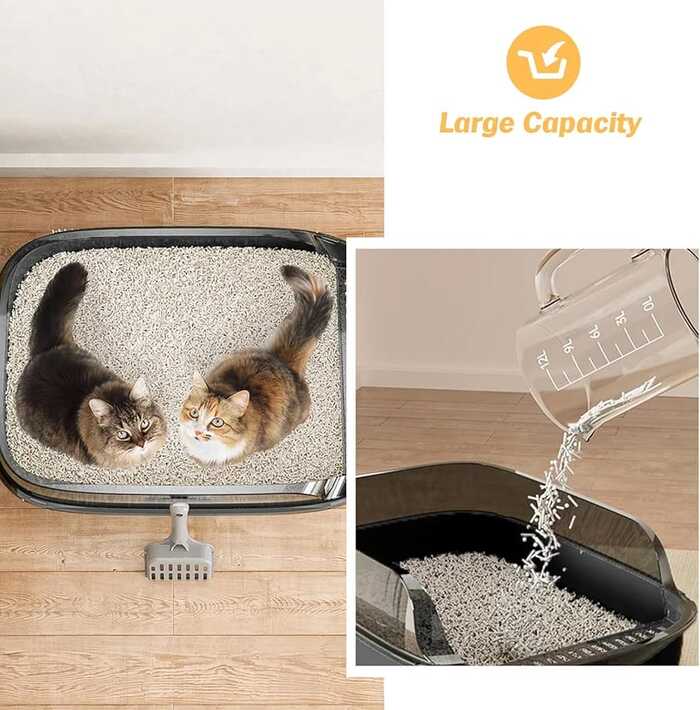 Semi-Enclosed Anti-Splash Thickened Cat Litter Box with Extra Height and Free Litter Scoop
