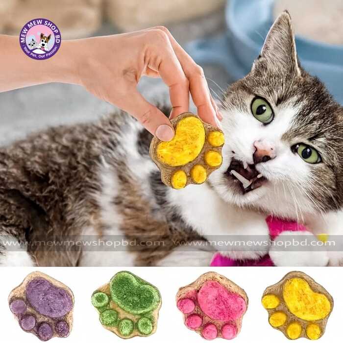 1pcs Cat Paw Cakes / Cat Snacks Freeze-Dried  Kittens & Adult Cats Raw Bone Meat Chicken Fruits and Vegetables Individually Packed 4.5g
