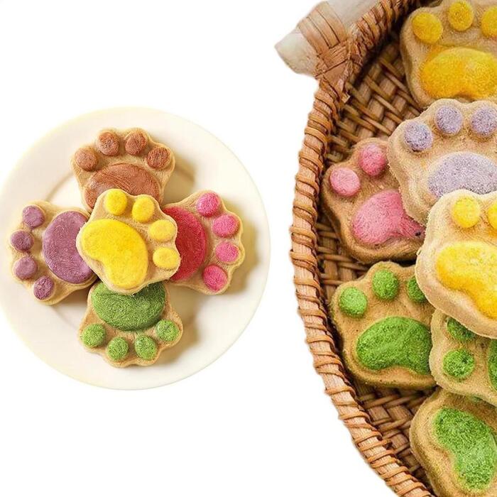 1pcs Cat Paw Cakes / Cat Snacks Freeze-Dried  Kittens & Adult Cats Raw Bone Meat Chicken Fruits and Vegetables Individually Packed 4.5g
