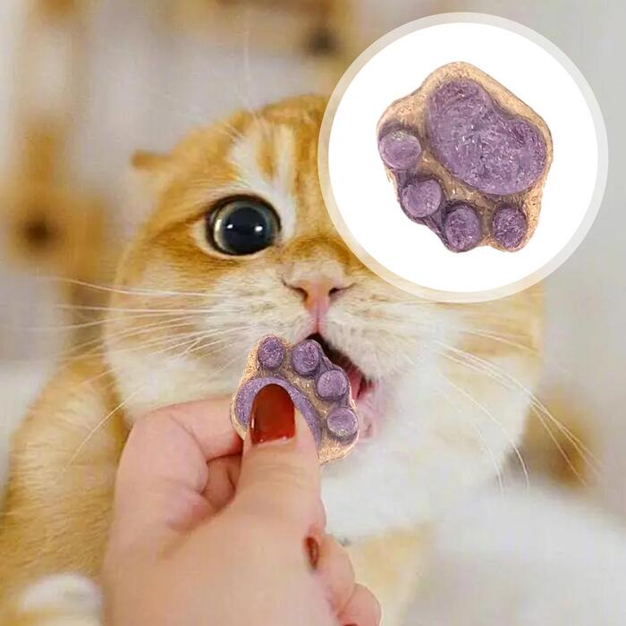 1pcs Cat Paw Cakes / Cat Snacks Freeze-Dried  Kittens & Adult Cats Raw Bone Meat Chicken Fruits and Vegetables Individually Packed 4.5g