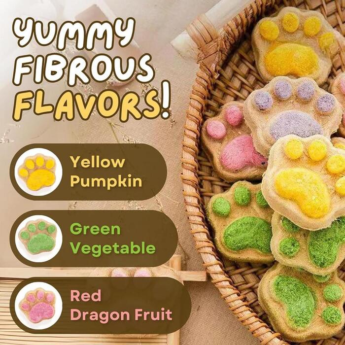 1pcs Cat Paw Cakes / Cat Snacks Freeze-Dried  Kittens & Adult Cats Raw Bone Meat Chicken Fruits and Vegetables Individually Packed 4.5g