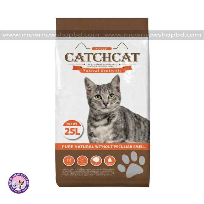 CatchCat Natural Bentonite Cat Litter Coffee 25L (Only for Outside Dhaka Delivery)
