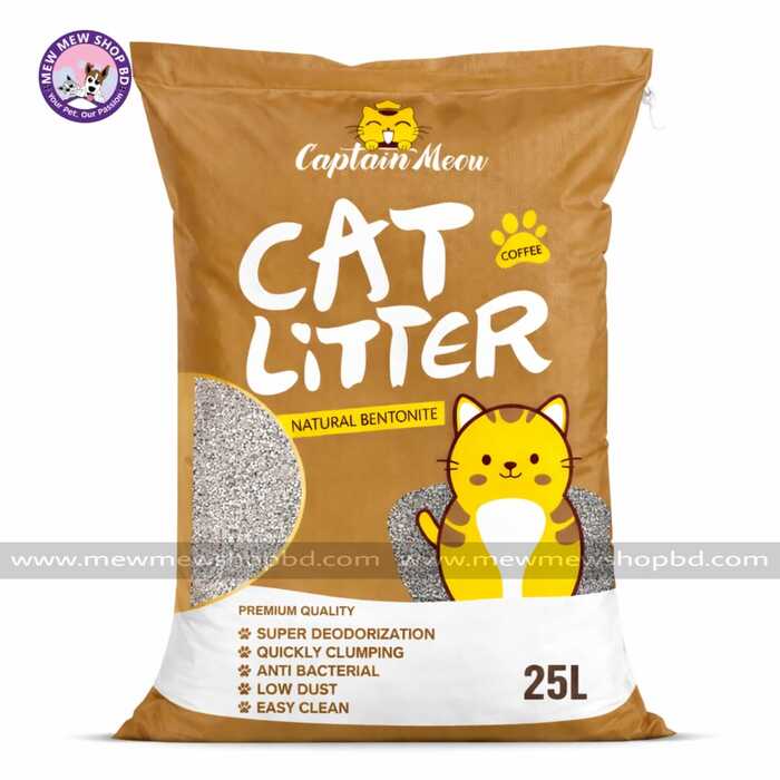 Captain Meow Natural Bentonite Cat Litter Coffee Flavour 25L (Only for Outside Dhaka)