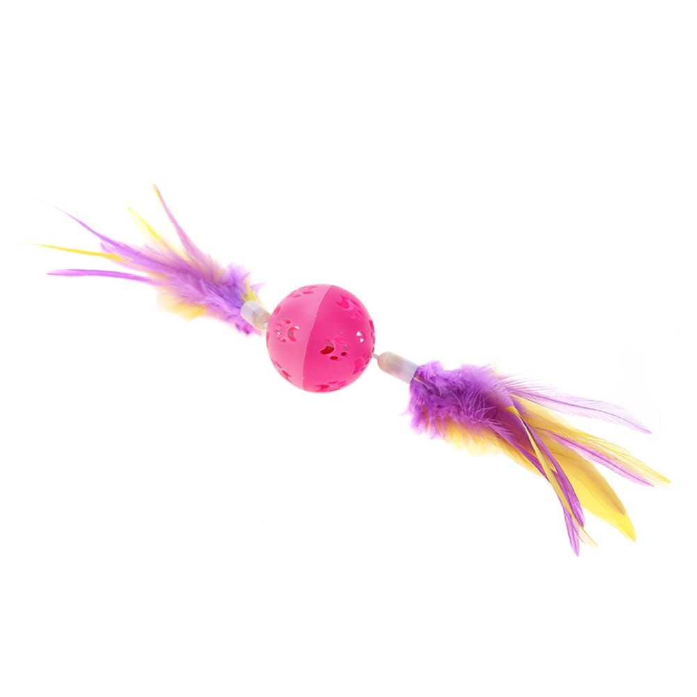 Cute Paw Print Feather Ringing Bell Ball Interactive Playing Toys for Pet Cat 1pcs