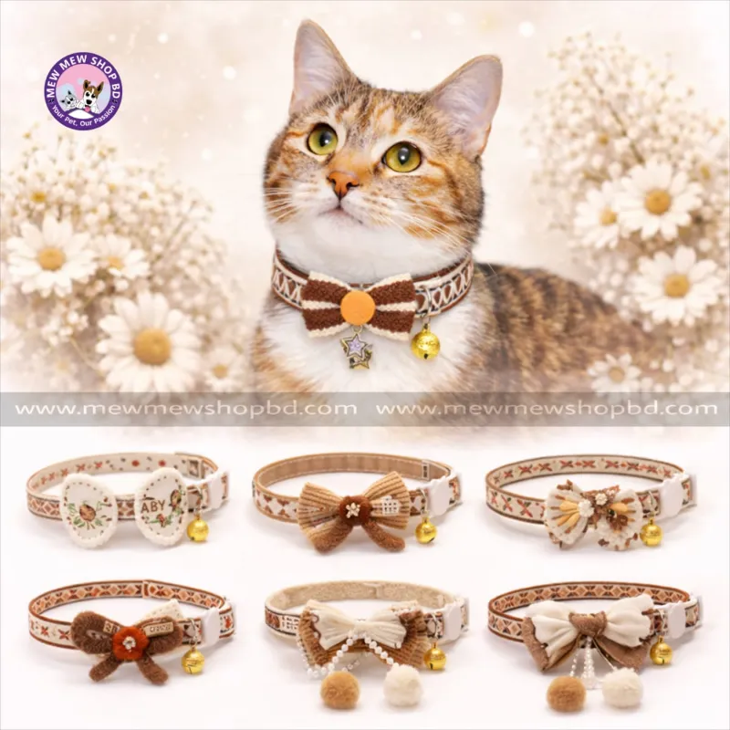 Elegant Lace Bow Pet Collar Adjustable Necklace Style Collar for Cats