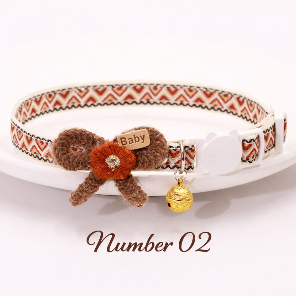 Elegant Lace Bow Pet Collar Adjustable Necklace Style Collar for Cats