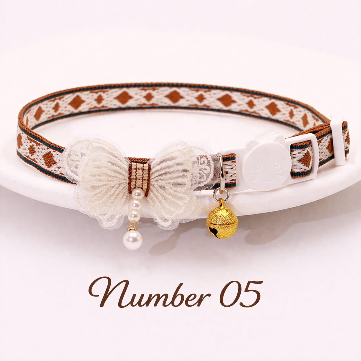 Elegant Lace Bow Pet Collar Adjustable Necklace Style Collar for Cats