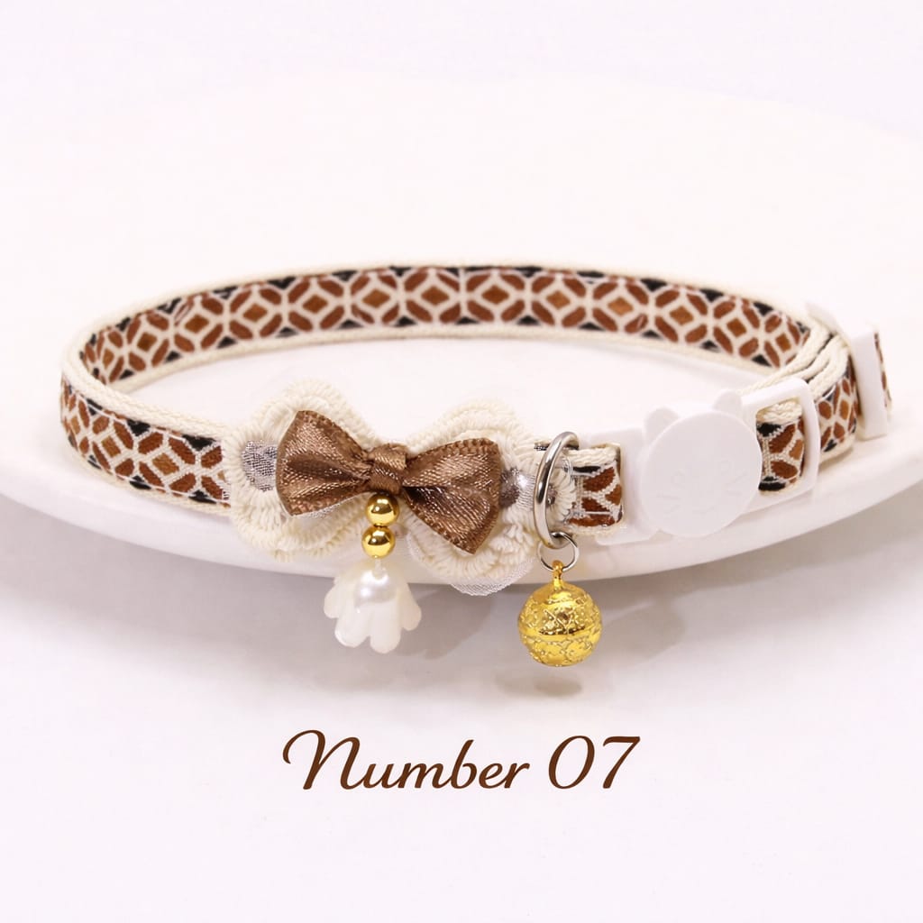Elegant Lace Bow Pet Collar Adjustable Necklace Style Collar for Cats