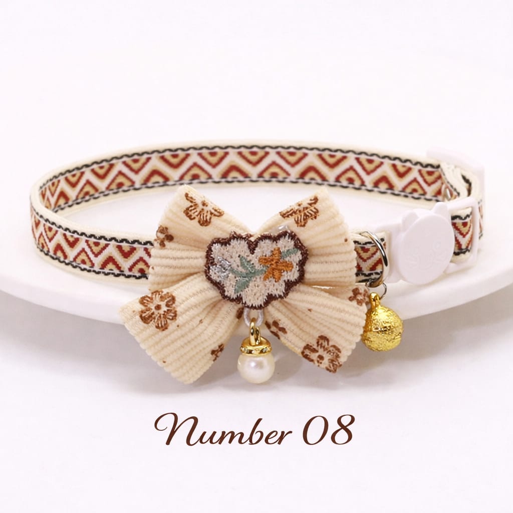 Elegant Lace Bow Pet Collar Adjustable Necklace Style Collar for Cats