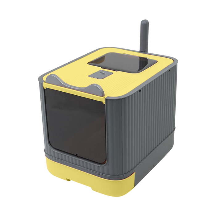 Cat Ear Designed Pet Cat Toilet Litter Box with Lid Drawer System Foldable Litter Box Including Plastic Scoop