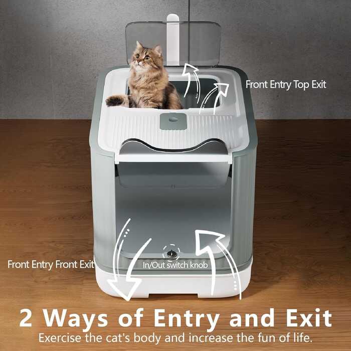 Cat Ear Designed Pet Cat Toilet Litter Box with Lid Drawer System Foldable Litter Box Including Plastic Scoop