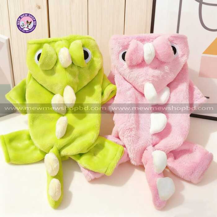 Frog Eye Designed Dinosaur Warm Hoodie Sweater / Dress for Pet Cat & Puppy ( No Exchange )