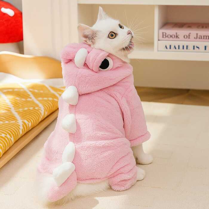 Frog Eye Designed Dinosaur Warm Hoodie Sweater / Dress for Pet Cat & Puppy ( No Exchange )