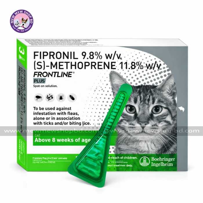 FRONTLINE Plus Spot On for Cats - Flea and Tick Protection- 1 Pipette