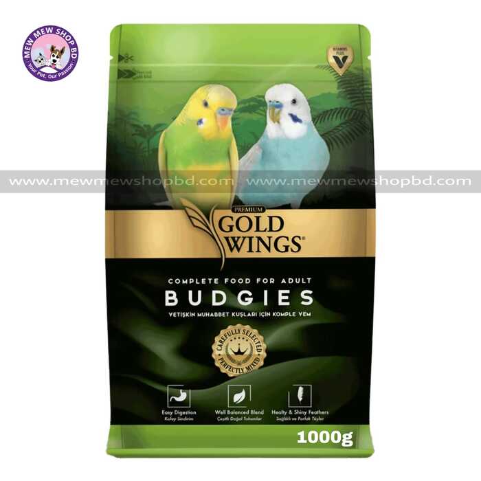Birds Premium Gold Wings Complete Food for Adult Budgies 1000g