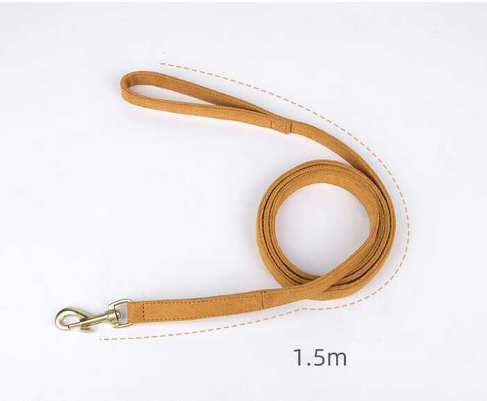 Cat & Puppy Chest Harness Set 360°Wrap Around Lightweight Chest Strap Deer Fiber Fleece Skin Friendly Cat & Dog Leash