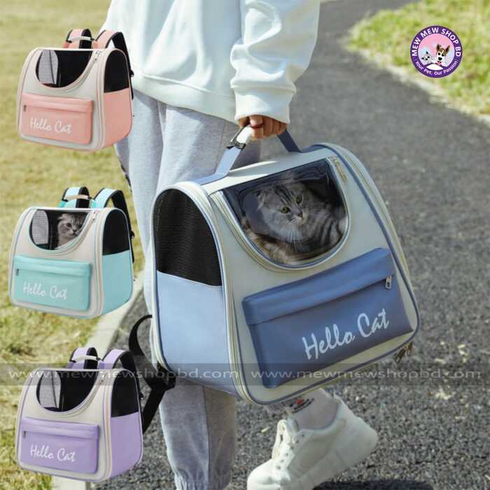 Hello Cat Breathable Universal for All Seasons Going Out Portable Bag Pet Backpack for Cat and Puppy