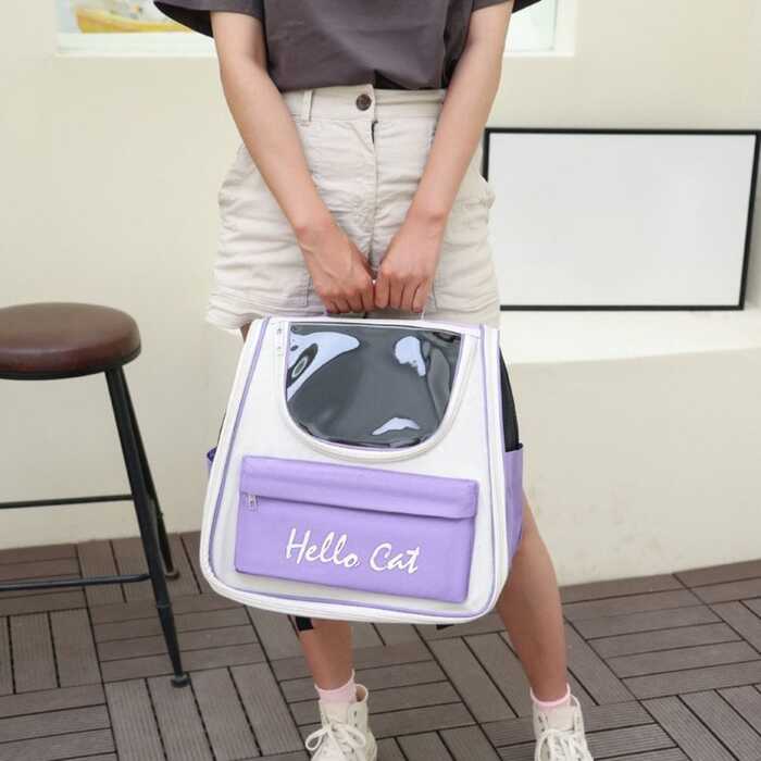 Hello Cat Breathable Universal for All Seasons Going Out Portable Bag Pet Backpack for Cat and Puppy