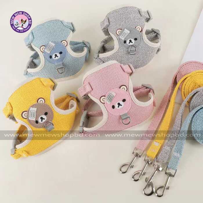 Panda Cartoon Design Vest Harness/ Body Belt with Leash for Pet Cat & Puppy