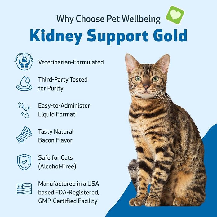 Pet Wellbeing Kidney Support Gold for Cats 118 ml