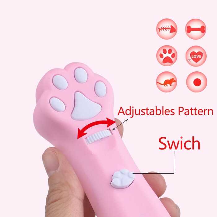 Battery Powered LED 6 Patterns Laser Pointer Funny Cat Toy