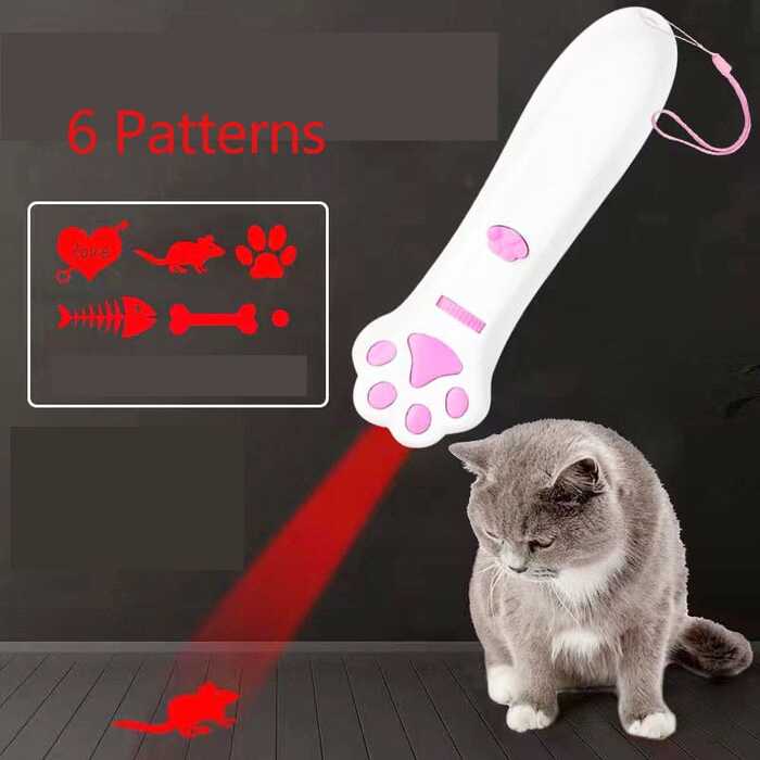 Battery Powered LED 6 Patterns Laser Pointer Funny Cat Toy