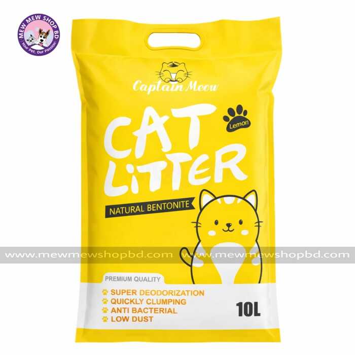 Captain Meow Natural Bentonite Cat Litter Lemon Flavour 10L