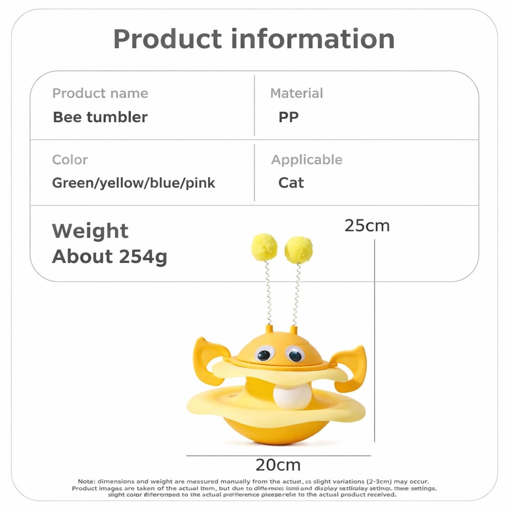 Little Bee Design Roly-poly Tower Tumble Toy for Pet Cat