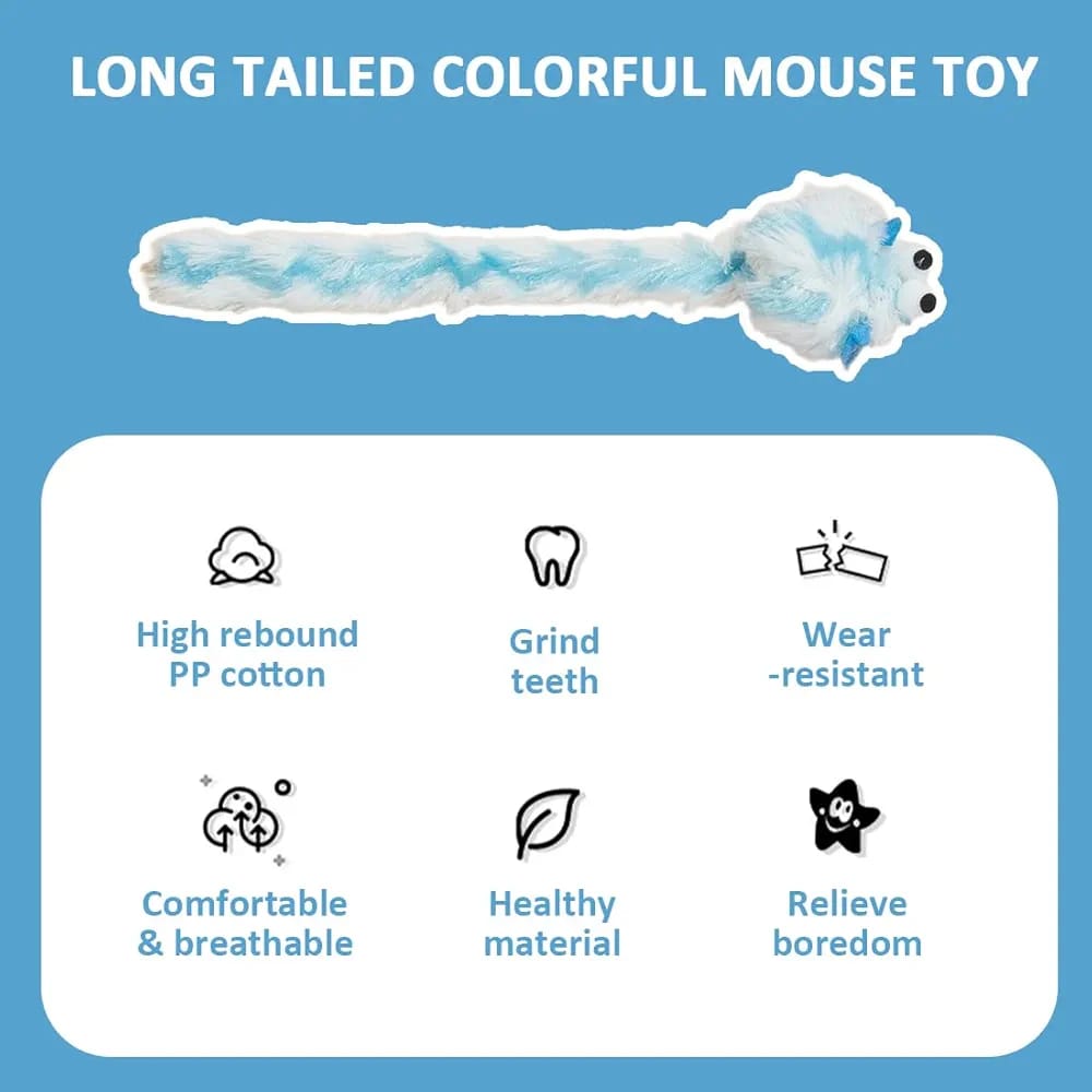 Long Tail Mouse Set for Pet Cat Interactive Playing 1pcs