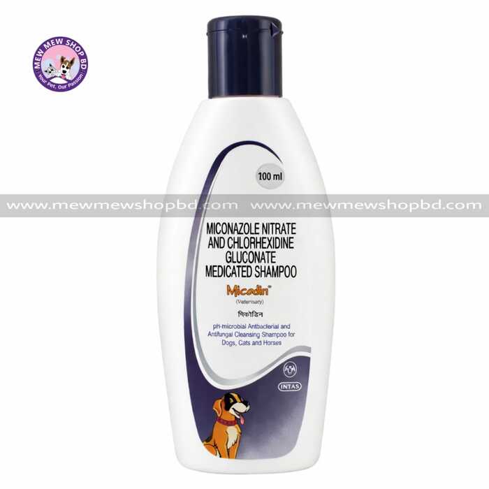 Micodin Medicated Anti Bacterial & Anti Fungal Shampoo For Dogs & Cats 100ml